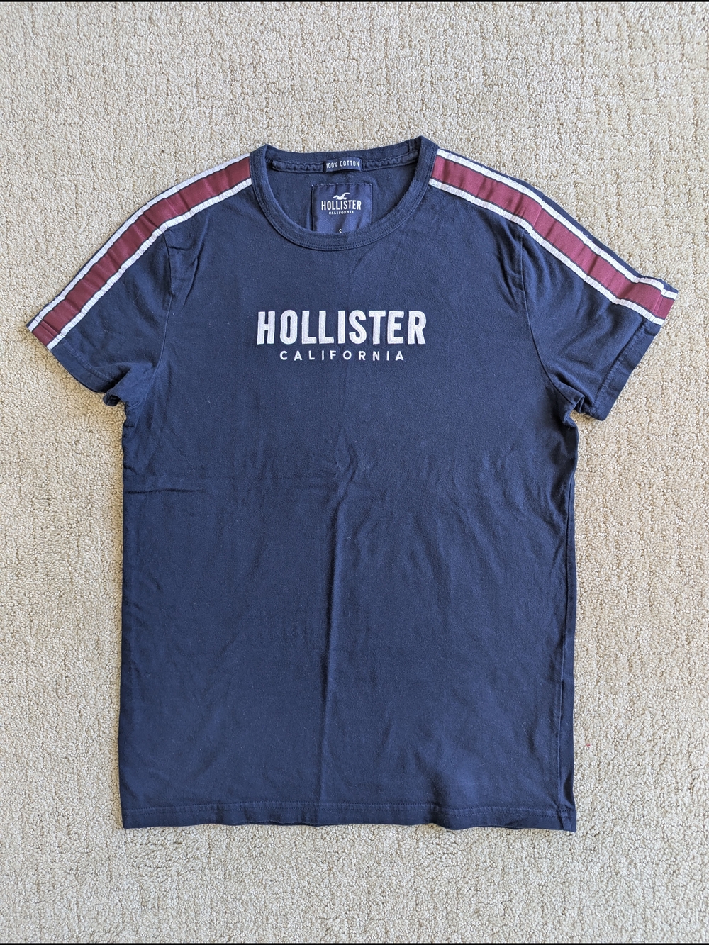 Vintage Y2k Hollister Surf Calif Short Sleeve T-Shirt Men S Stripe Preppy Retro